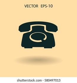 Icono plano de un teléfono. ilustración vectorial