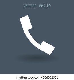 Icono plano de un teléfono. ilustración vectorial