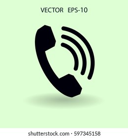 Icono plano de un teléfono. ilustración vectorial