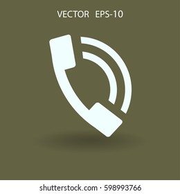 Flaches Symbol eines Telefons. Vektorgrafik