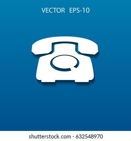 Icono plano de un teléfono. ilustración vectorial