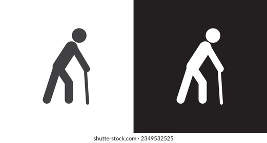 Flat icon of Physical constraints, Priority Symbols for Disabled Passenger, Human mobility vector signs.