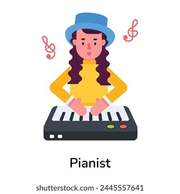 Here’s a flat icon of a pianist 