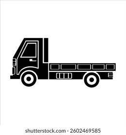 Flat Icon Pickup Truck Utility Vehicle Modern, Stylish and Editable Vector Illustration For Transportation and Vehicle Design