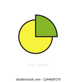 Flat icon pie chart isolated on white background. Used for infographics. Vector illustration.
