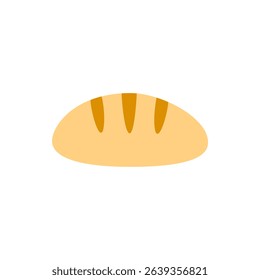A flat icon of piece of bread. Great for breakfast, sandwiches, or food-related content.