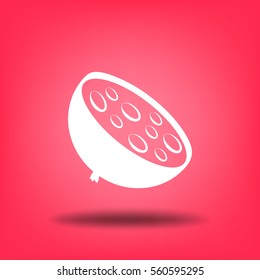 Flat icon. A piece of sausage.