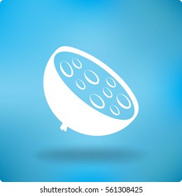 Flat icon. A piece of sausage.