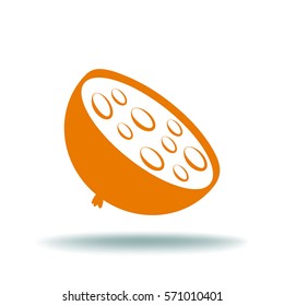 Flaches Symbol. Ein Stück Wurst.