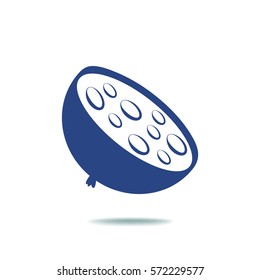Flat icon. A piece of sausage.