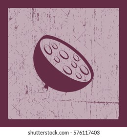 Flat icon. A piece of sausage.