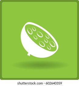 Flat icon. A piece of sausage.