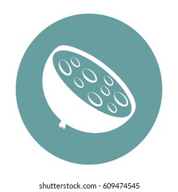 Flat icon. A piece of sausage.