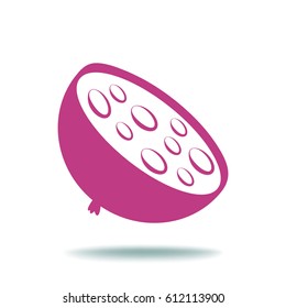 Flat icon. A piece of sausage.