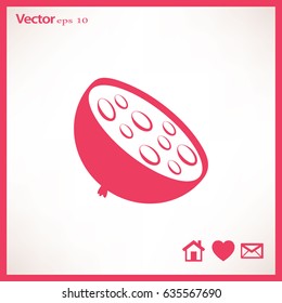 Flat icon. A piece of sausage.