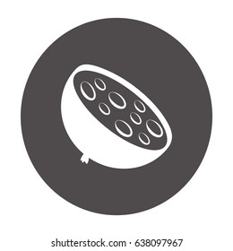 Flat icon. A piece of sausage.