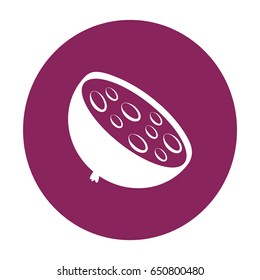 Flat icon. A piece of sausage.
