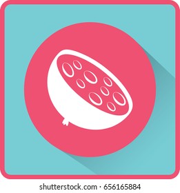 Flat icon. A piece of sausage.