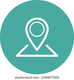 Flat icon of pin as a concept of location marking