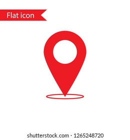 Flat icon pin. Vector illustration.