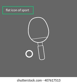 Flat icon of ping- pong on gray background