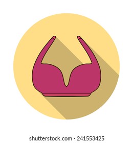 Flat icon with pink brassier.