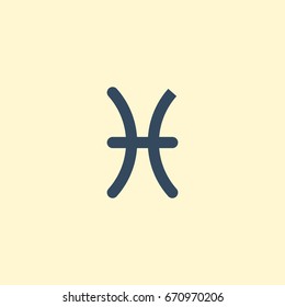 Flat Icon Pisces Element. Vector Illustration Of Flat Icon Fishes Isolated On Clean Background. Can Be Used As Pisces, Fishes And Horoscope Symbols.