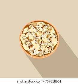 Flat icon pizza with mushrooms. Vector illustration.
