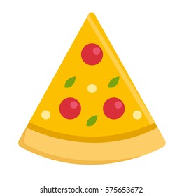 Flat icon pizza slice vector illustration