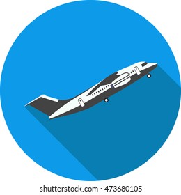 flat icon plane takes off in vector format eps10