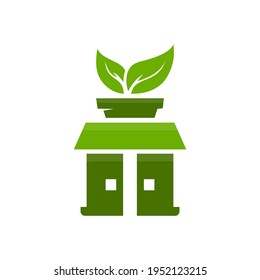 Flat icon.The plant is in the package. Gift a flower