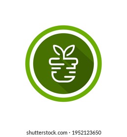 Flat icon. The plant is in the package. Gift - a flower