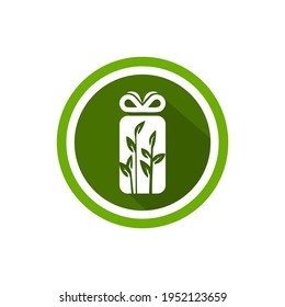 Flat icon. The plant is in the package. Gift - a flower