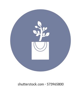 Flat icon. The plant is in the package. Gift - a flower.