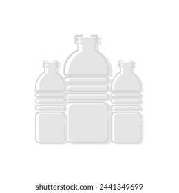 Icono plano de la botella de plástico sobre fondo aislado.