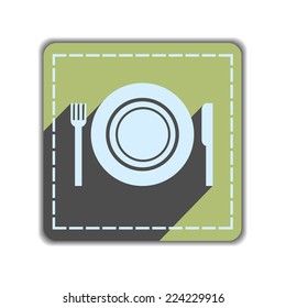 flat icon of the plate fork and knife