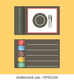 Flat icon. Plate, fork and knife. Dinner. A cafe. A restaurant.