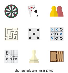 Flat Icon Play Set Of Ace, Gomoku, People And Other Vector Objects. Also Includes Play, People, Game Elements.