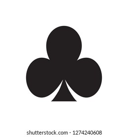 Flat icon playing card club isolated on white background. Vector illustration.