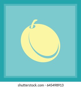 Icono plano. Ciruela.