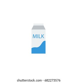 Flat Icon Pocket Milk Element. Vector Illustration Of Flat Icon Paper Box Isolated On Clean Background. Can Be Used As Milk, Dairy And Pocket Symbols.