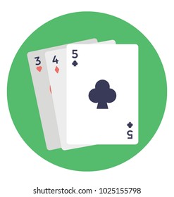 Flat icon poker cards, playing cards