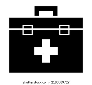 Flat icon of the portable medicine chest