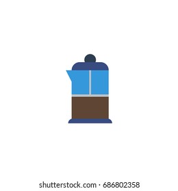 Flat Icon Pot Element. Vector Illustration Of Flat Icon French Press Isolated On Clean Background.  