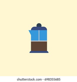 Flat Icon Pot Element. Vector Illustration Of Flat Icon French Press Isolated On Clean Background. Can Be Used As Pot, French And Press Symbols.