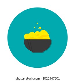 Flat icon with potato chips. Vector  illustration