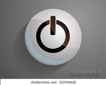 Icono plano de poder