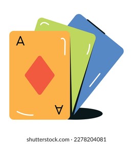 A flat icon of prank cards  