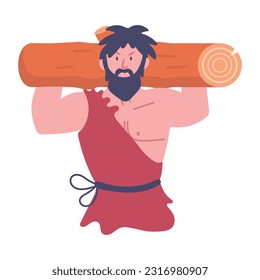 A flat icon of prehistoric person 