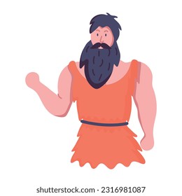Icono plano de la persona prehistórica 